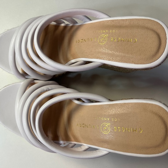 Chinese Laundry White Strappy Women's Sandals, Eleana Wedge - Picture 6 of 7